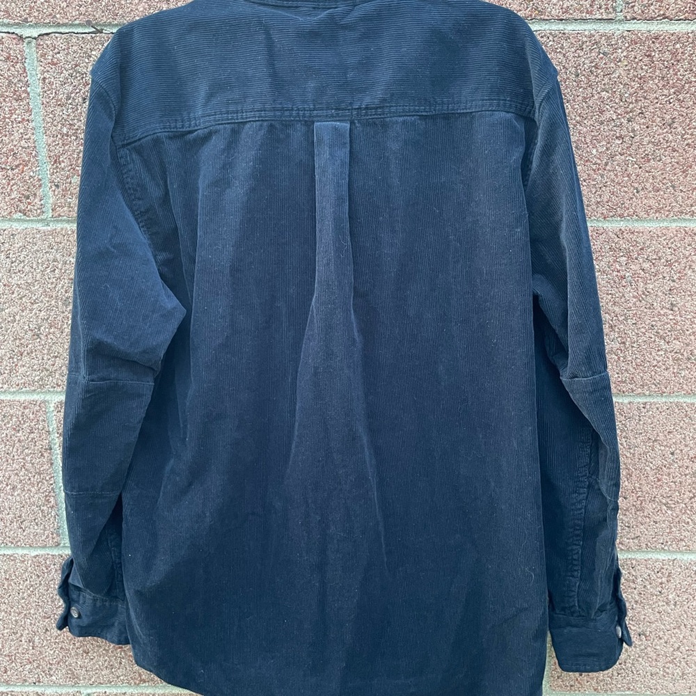 Line of Trade Mens Work shirt Casual Button Down Corduroy Double Elbow XL Navy - Picture 5 of 12